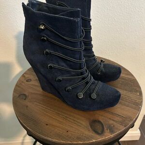 Boutique 9 Navy Wedge Boots